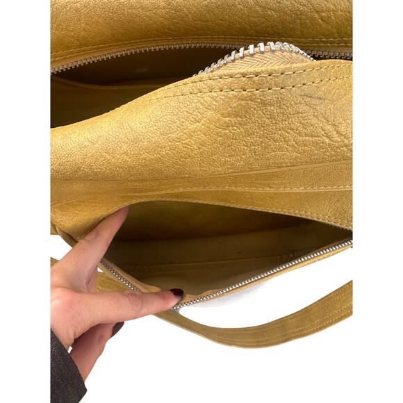 Vintage Mustard Yellow Bag / Luggage with Adjustable Strap - Picture 5 of 5